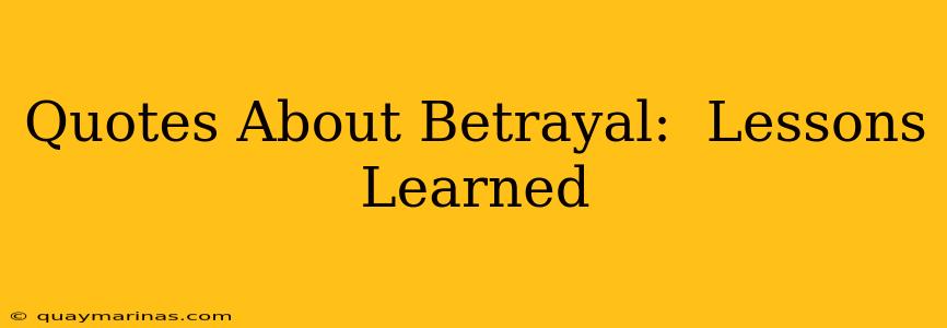 Quotes About Betrayal:  Lessons Learned